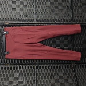 ZYIA Women's Brick Red High Rise Cropped Leggings SZ 6-8